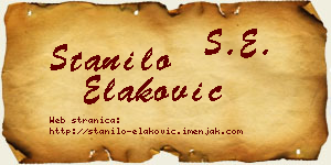 Stanilo Elaković vizit kartica